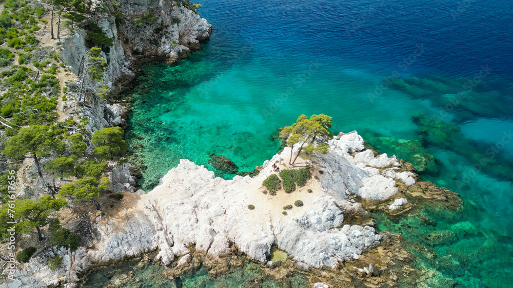 Cape Amarandos beach in Skopelos, Greece - Aerial view