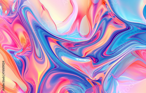 Abstract Colorful Swirls of Pink, Blue, Orange, and Yellow Paint Background with Vibrant and Energetic Brush Strokes