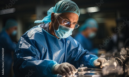 Woman in Surgical Mask Working on Machine