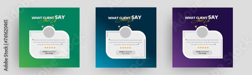 Client testimonials or customer feedback social media post web banner template (ID: 761620461)