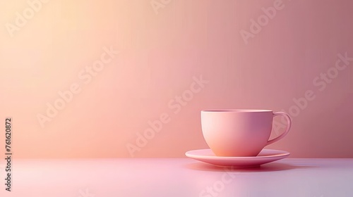 Pastel Trend: Pink Clay Business Icon Close-Up on Light Table for E-commerce
