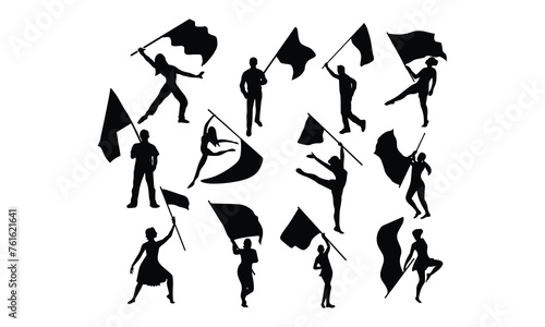 Color guard  Silhouette, Cut File, cutting files, printable design, Clipart