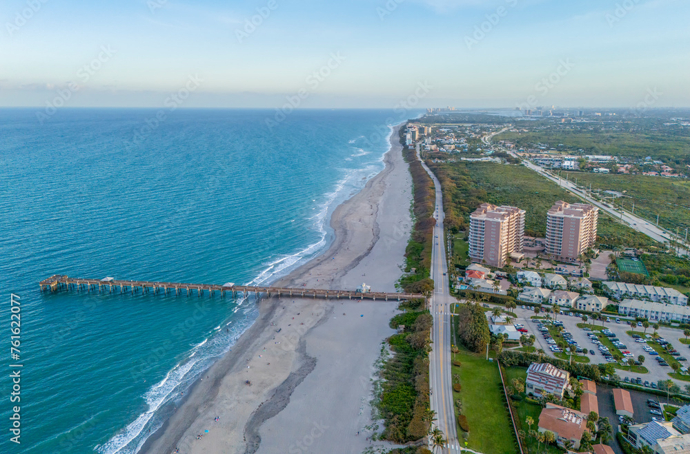aerial view of Florida beach and pier