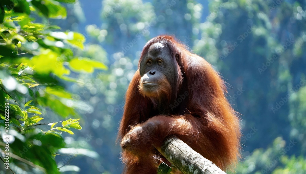 Fototapeta premium The Sumatran orangutan (Pongo abelii) is one of the three species of orangutans.