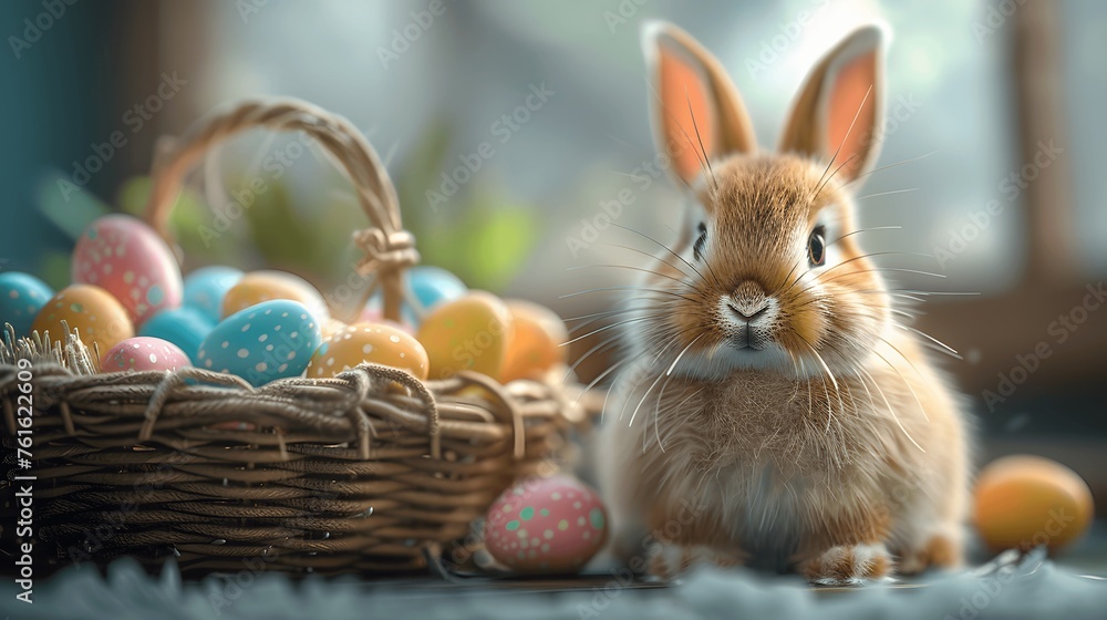 Easter Bunny in 3D, ready for the egg hunt. Easter Bunny in 3D, ready for the egg hunt.