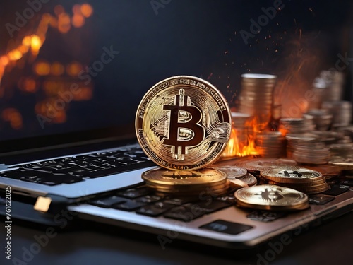 money and laptop Bitcoin