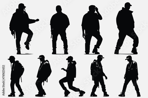 Group of people dancing silhouette vector,Dance icon boy and girl Children dancing street dance silhouette vector,dance colorful group of people dancing. Jazz funk, hip-hop, house dance. Dancer,