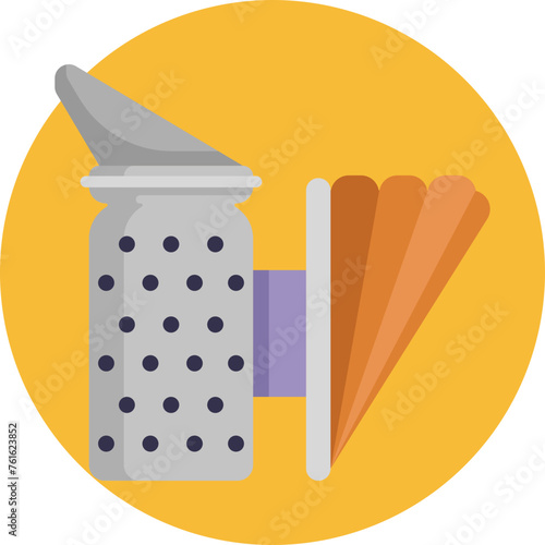 The 'Smoker' icon in the Beekeeping category depicts a traditional tool used by beekeepers to calm bees during hive inspections, emitting cool smoke to pacify the colony.