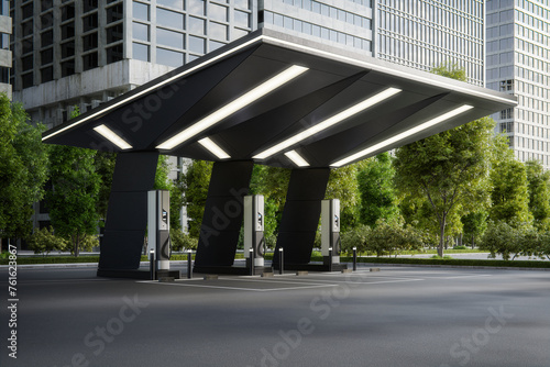 Fotografía Electric vehicle fast charging station