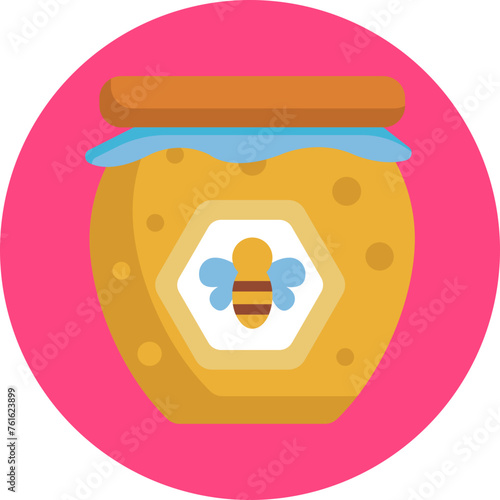 Capture the essence of nature's golden treasure with this iconic honey jar symbol, symbolizing the harmony between humans and bees in the art of honey collection.