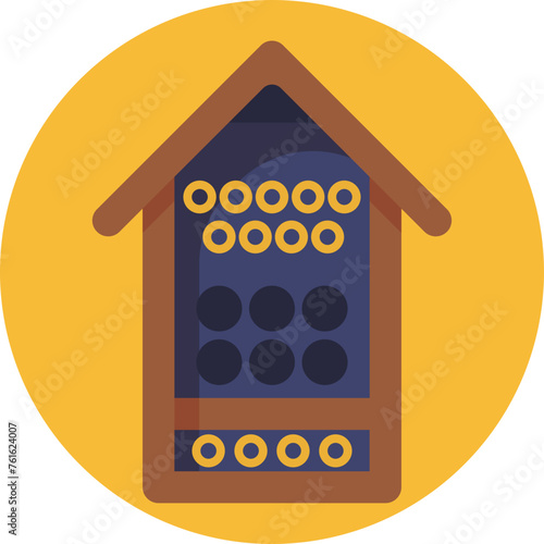 A vibrant icon showcasing a bustling beehive, symbolizing the energy and activity of a thriving bee colony engaged in pollination and honey production.