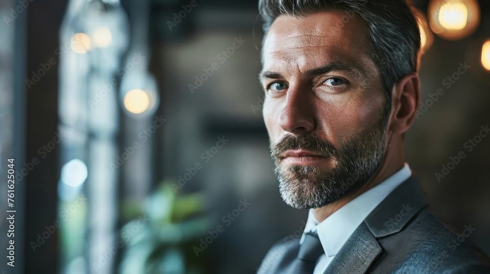 A male executive portrayed in a poised yet approachable manner emanating confidence and authority reflective of his leadership role AI generated illustration A male executive portrayed in a poised yet approachable manner emanating confidence and authority reflective of his leadership role AI generated illustration