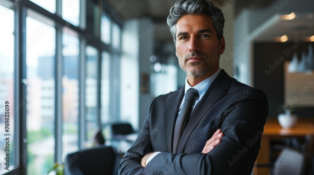 A male financial executive donning a professional attire in a modern office setting emanating assurance and strategic acumen in his expression AI generated illustration A male financial executive donning a professional attire in a modern office setting emanating assurance and strategic acumen in his expression AI generated illustration