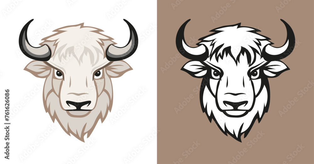Fototapeta premium Bull colored head logo icon 008