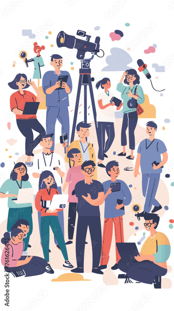 Obraz premium illustration of reporters