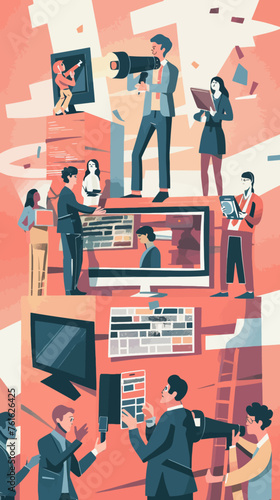 illustration of reporters