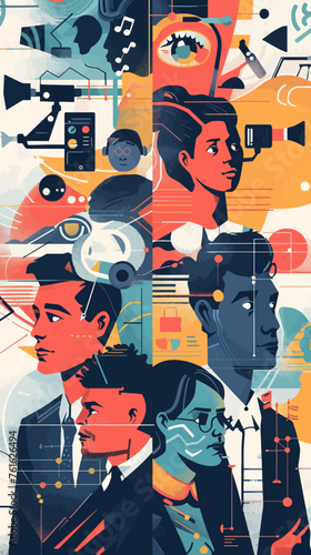 illustration of reporters