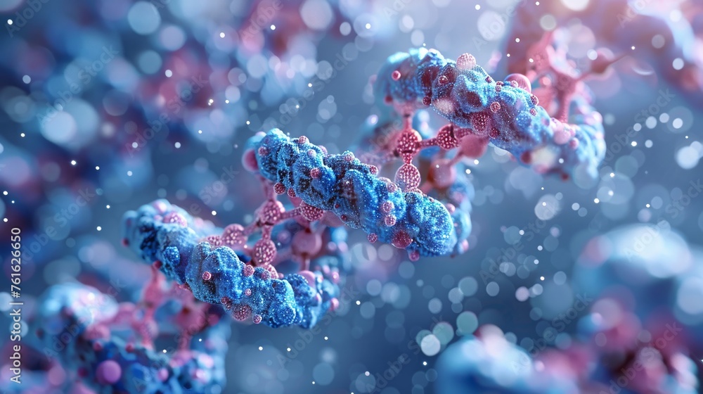 Advanced genetics research in pharmaceuticals DNA sequencing and drug molecules model closeup Advanced genetics research in pharmaceuticals DNA sequencing and drug molecules model closeup
