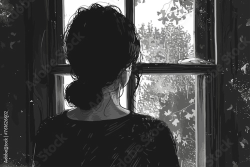 back view of woman with bun hair