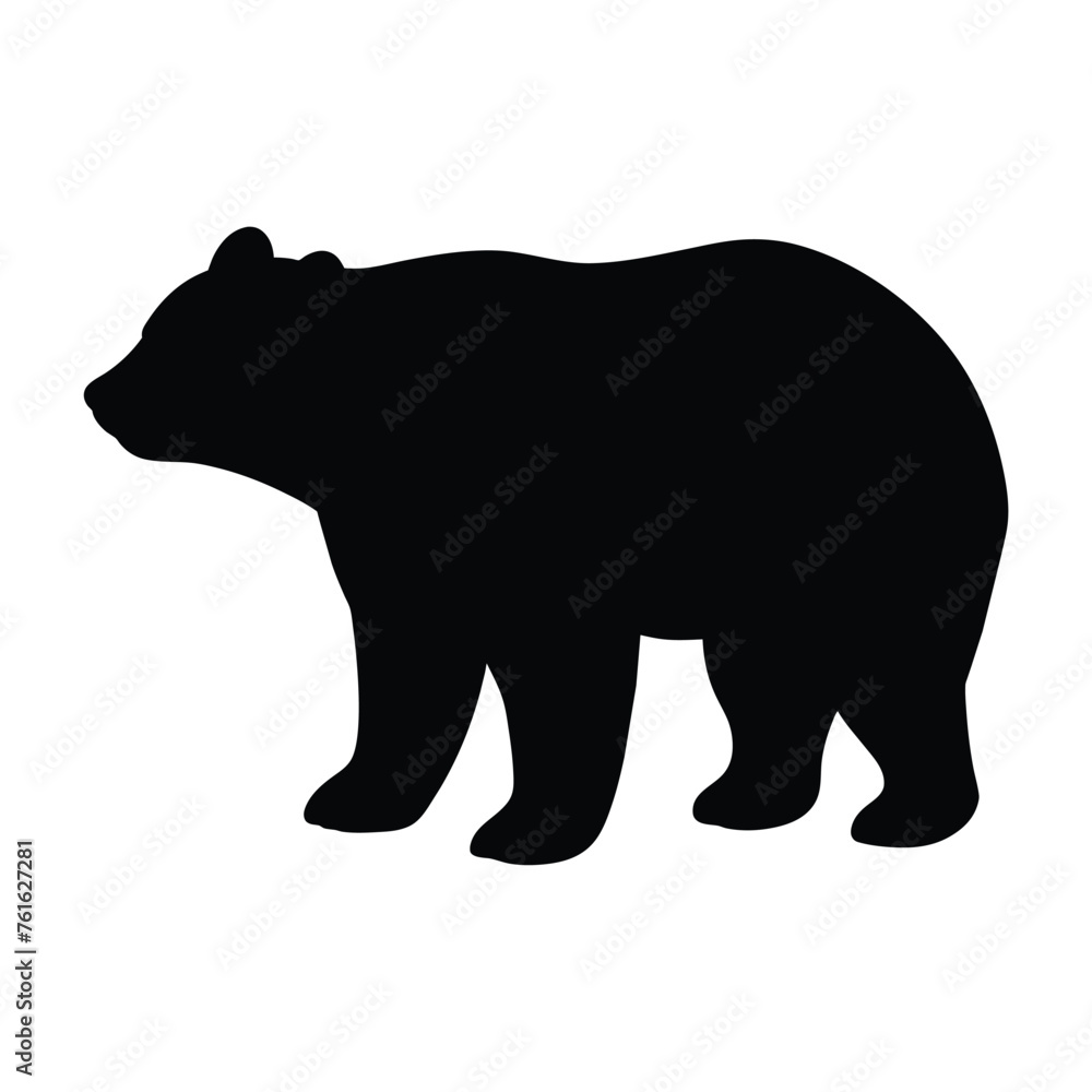 Fototapeta premium silhouette of bear on white