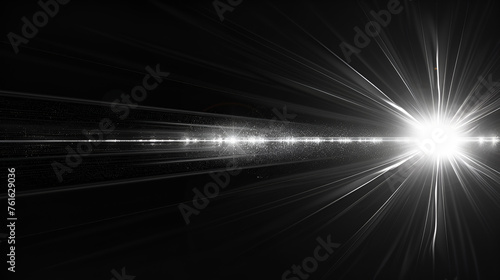 flashes, lights and sparks. Abstract white lights, abstract lens flare white light over black background, Generative Ai