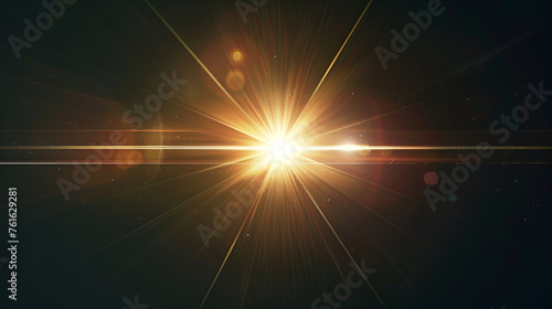 flashes, lights and sparks. Abstract golden lights, abstract lens flare red light over black background, Generative Ai