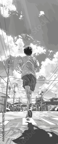 man running backside view