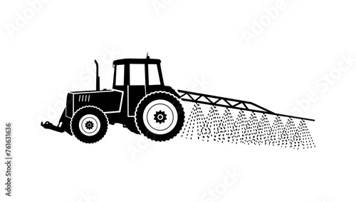 Agricultural Sprayer, black isolated silhouette