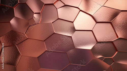 Luxurious Copper and Burgundy Hex Tiles