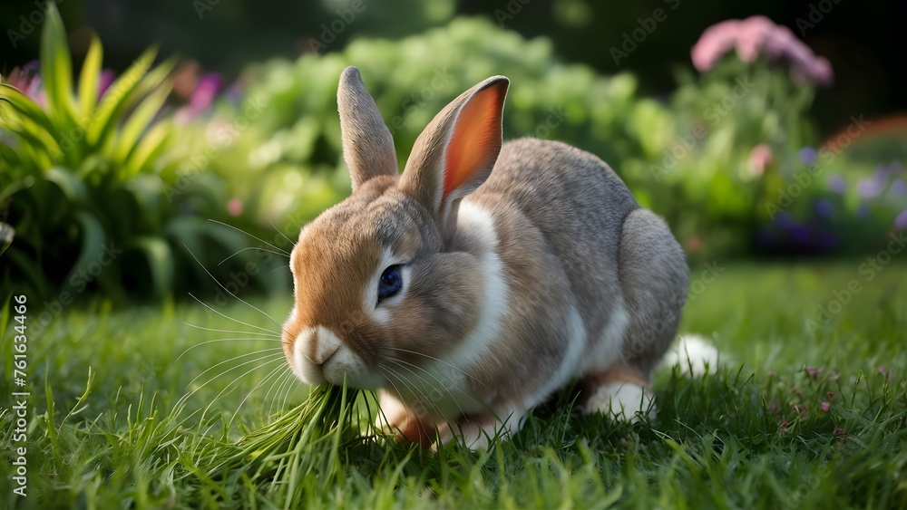Fototapeta premium rabbit on grass field