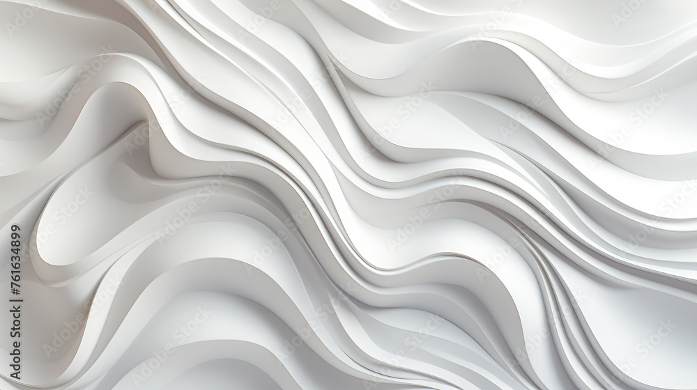 Opulent Elegance: Abstract White Waves and Subtle Gold Accents in Luxurious Background
