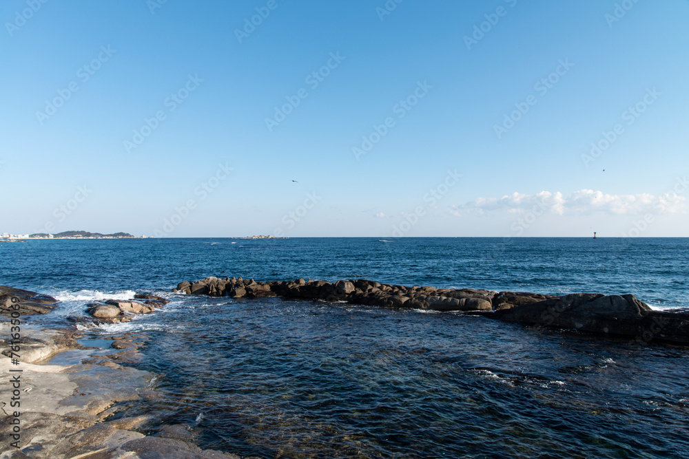Seascape with the rocks at the seaside