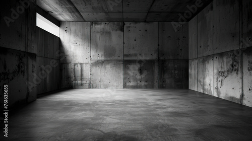 Abstract Geometry: Light Patterns in an Abandoned Room with Concrete Walls