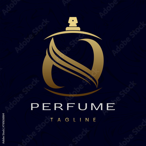 Letter N Perfume Logo Design, Elegant Luxury Scent Initial Logo