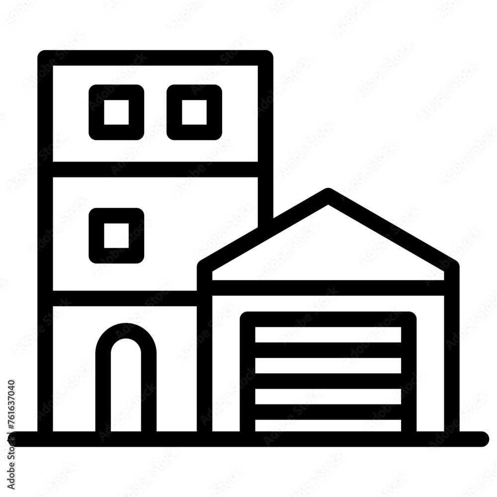 real estate and building outline icons real estate and building outline icons