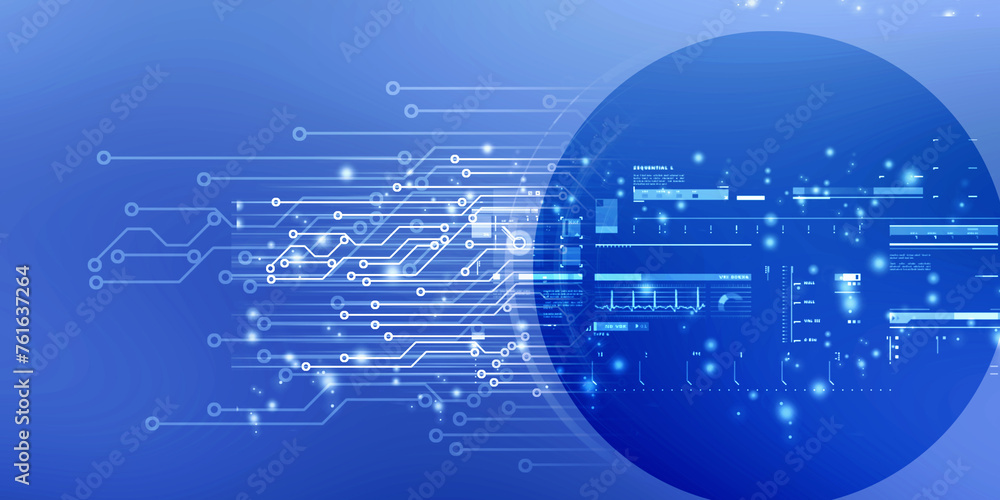Obraz premium 2d illustration Abstract futuristic electronic circuit technology background