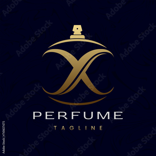 Letter X Perfume Logo Design, Elegant Luxury Scent Initial Logo