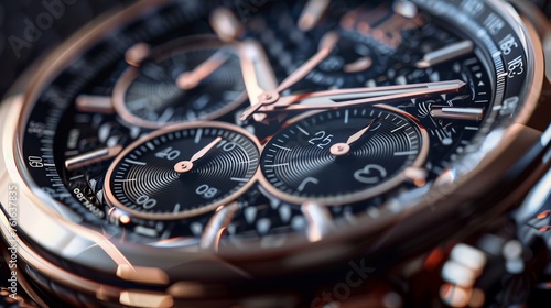 luxury watch chronograph wrist watches closeup photo
