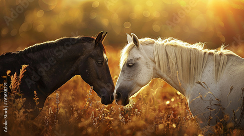 dois cavalos sangue quente photo