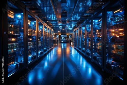 Room Filled With Blue Lights