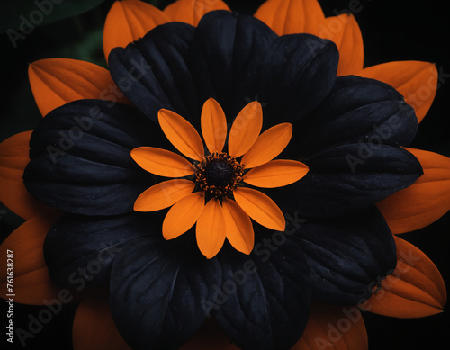 Orange flower on a dark background