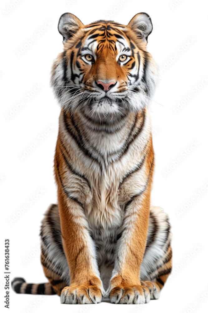 Tiger sitting on transparent background