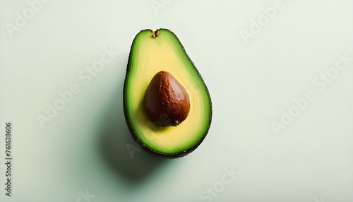avocado on a light background. View from above. Place for text
