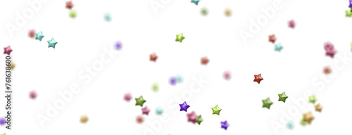 Celestial Splendor Unveiled: 3D Colorful Stars Rain Illustration Enchants © vegefox.com