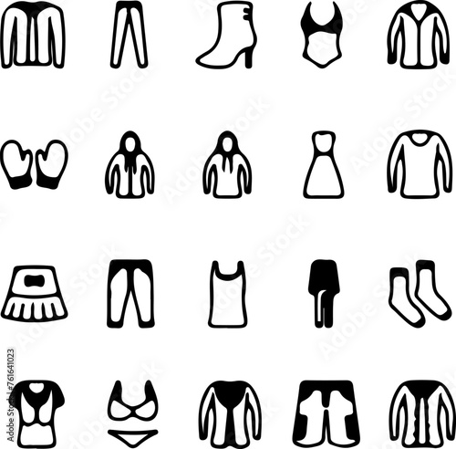 set of clothes icons