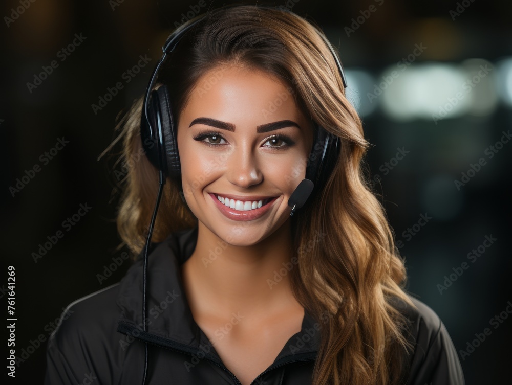 Smiling Woman in Headset Smiling Woman in Headset