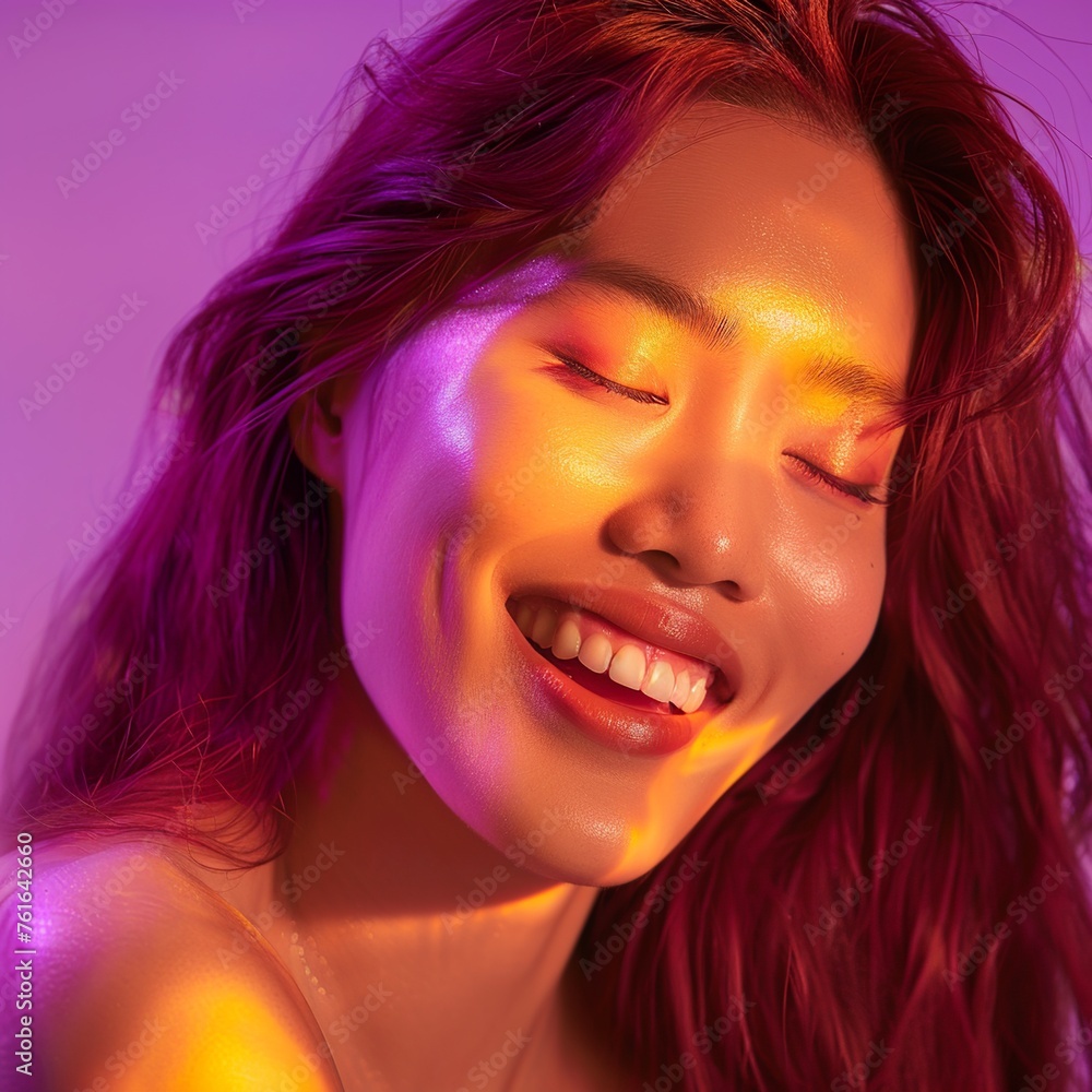 Discover the glow of a 20-year-old Asian model with striking red hair in a skincare portrait. Enhanced by a soft backdrop, luminous filter effect, and cinematic clarity, the image exudes elegance. Discover the glow of a 20-year-old Asian model with striking red hair in a skincare portrait. Enhanced by a soft backdrop, luminous filter effect, and cinematic clarity, the image exudes elegance.