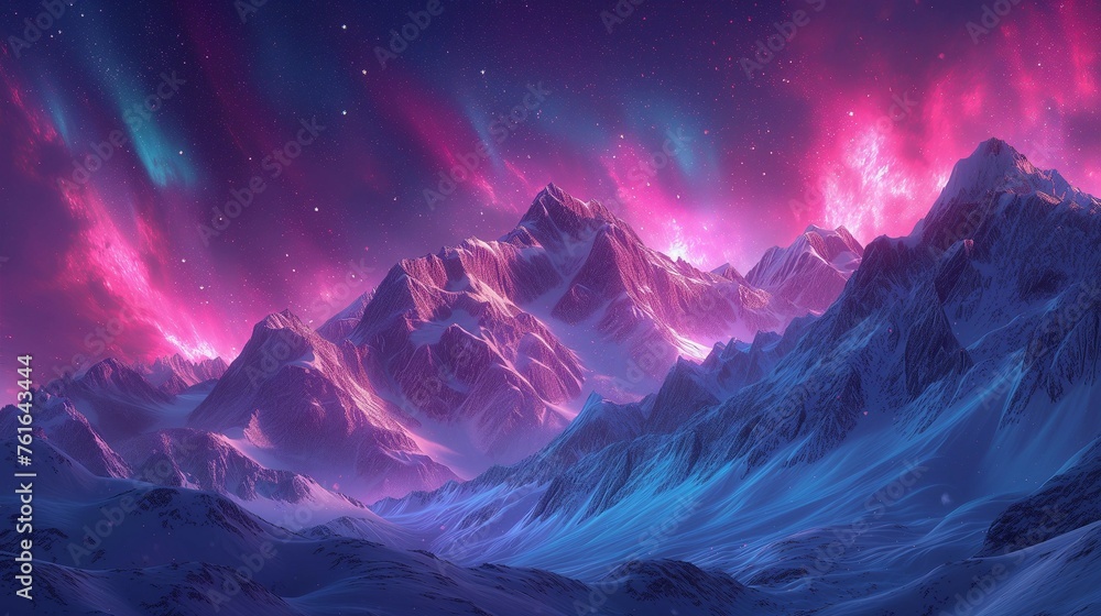 Stark Contrast: Peaks and Lights, generative ai Stark Contrast: Peaks and Lights, generative ai