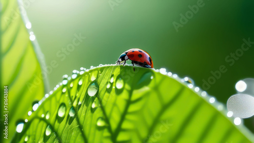 Macro world: close to the life of a ladybug. 