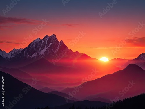 sunset behind the mountains background © REZAUL4513
